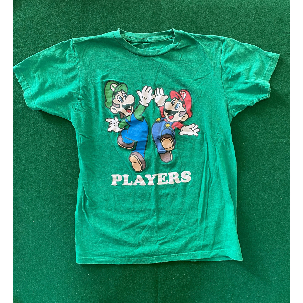 Super Mario Kids Tee Green Luigi Size Medium Teen